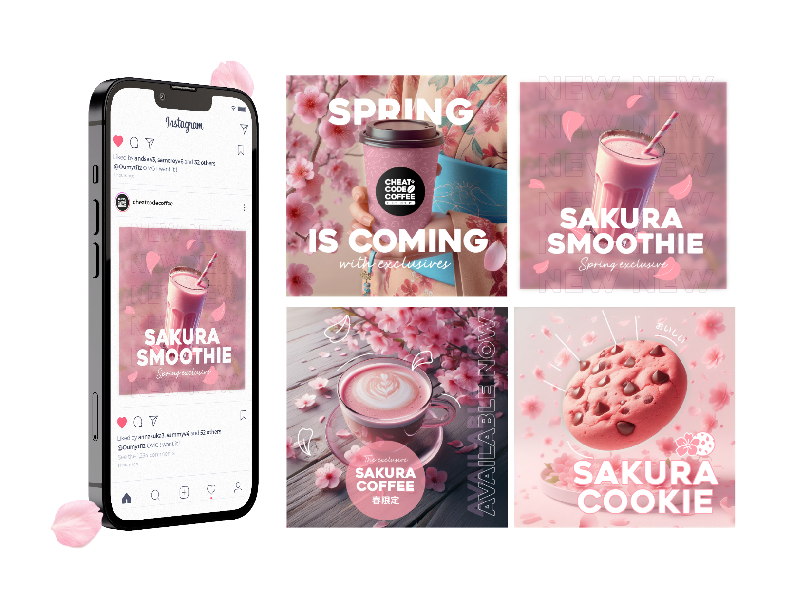 Posts-reseaux-spring-mobile Posts instagram spring